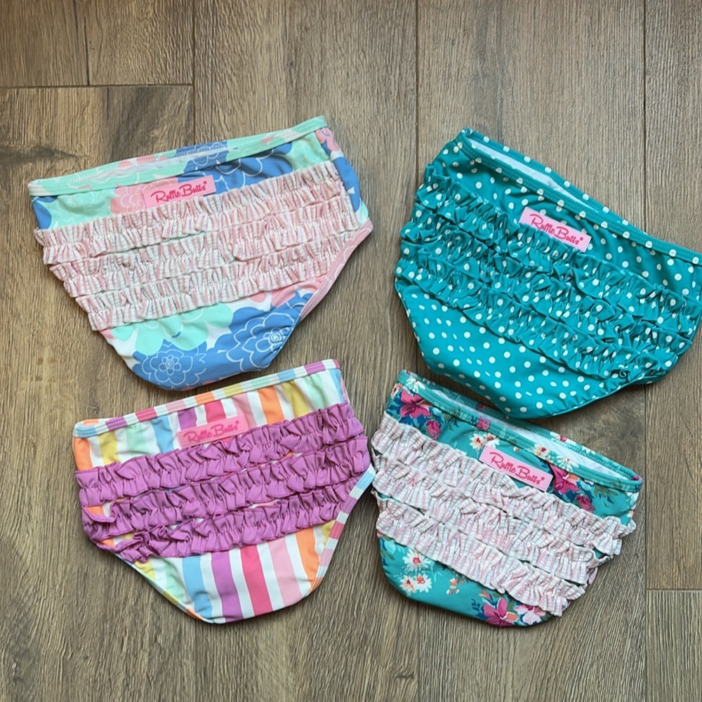 NEW Ruffle Butts Swim Bottom Size 5, 7, 8, 10 Set Stripe Polka Dot Floral